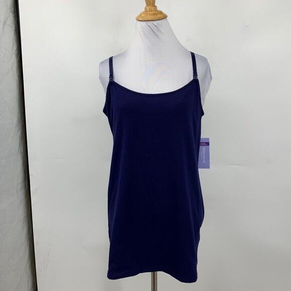Motherhood Tank Top Women M Medium Navy Maternity Nursing Pregnancy Stretch Cami - Picture 2 of 12